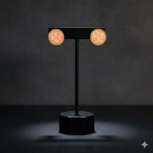 Tory Burch peach and gold icon stud earrings